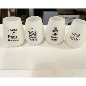Silicone Wine Glass Set with Fun Sayings